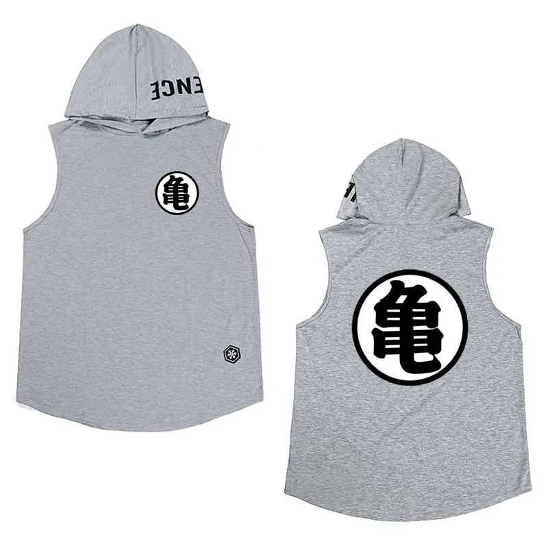 Gray MT046 Новинка camiseta dragon ball модная футболка без рукавов с капюшоном летняя футболка с принтом dragon ball футболка с персональным принтом Мужская футболка - Цвет: Gray MT046