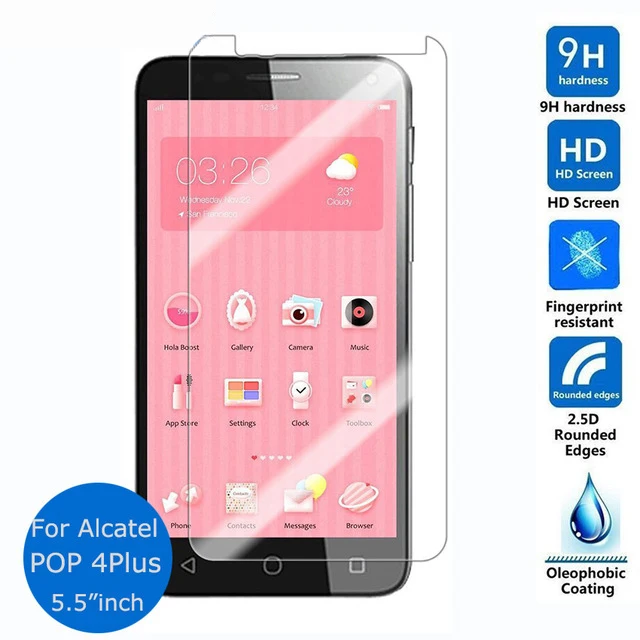 2.5D Закаленное стекло для Alcatel One Touch POP 4 + Высококачественная защитная пленка