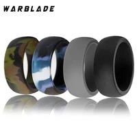 3pcset 6 12 size food grade fda silicone ring hypoallergenic crossfit flexible camouflage rubber finger rings for men women 8mm