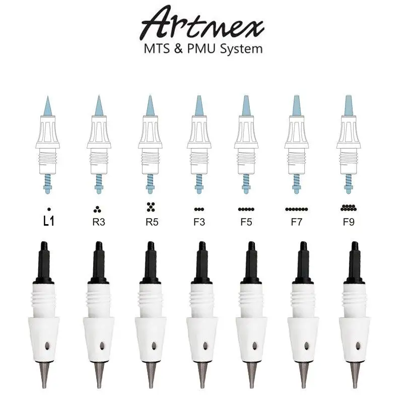 10 шт 1/3/5/7 Pin Сменные иглы картриджи для Artmex V8 V6 V3 микро лезвия тату бровей