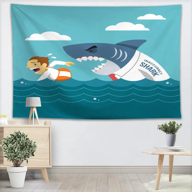 Shark Арт гобелен настенный Декор для домашней вечеринки на день рождения