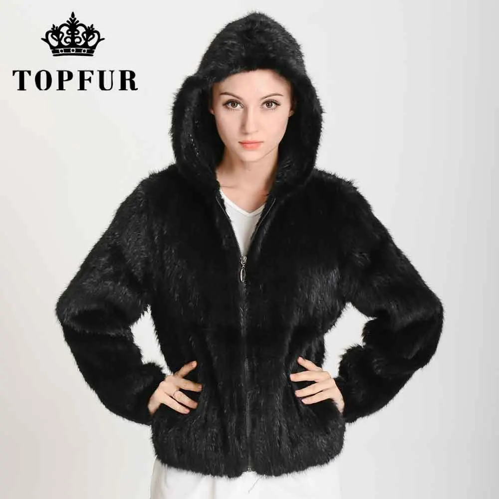 Black no lining Новое поступление, вязаная норковая шуба, капюшон на молнии,, натуральная Шуба, модная, THP282 - Цвет: Black no lining