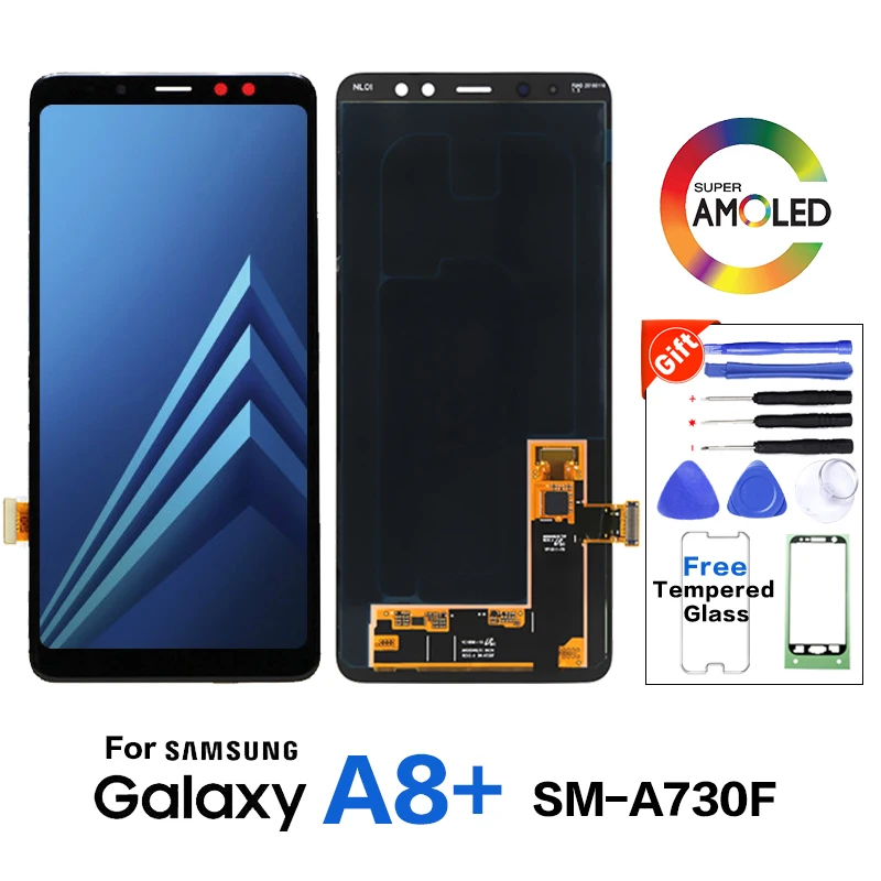 Оригинальный ЖК экран для SAMSUNG Galaxy A8 Plus 2018 дисплей A730 + A730F сменный сенсорный