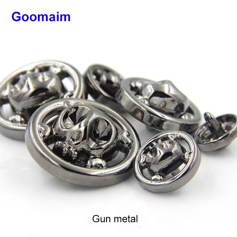 100 шт. металлические пуговицы с тиснением черепа швейные джинсовые для женщин