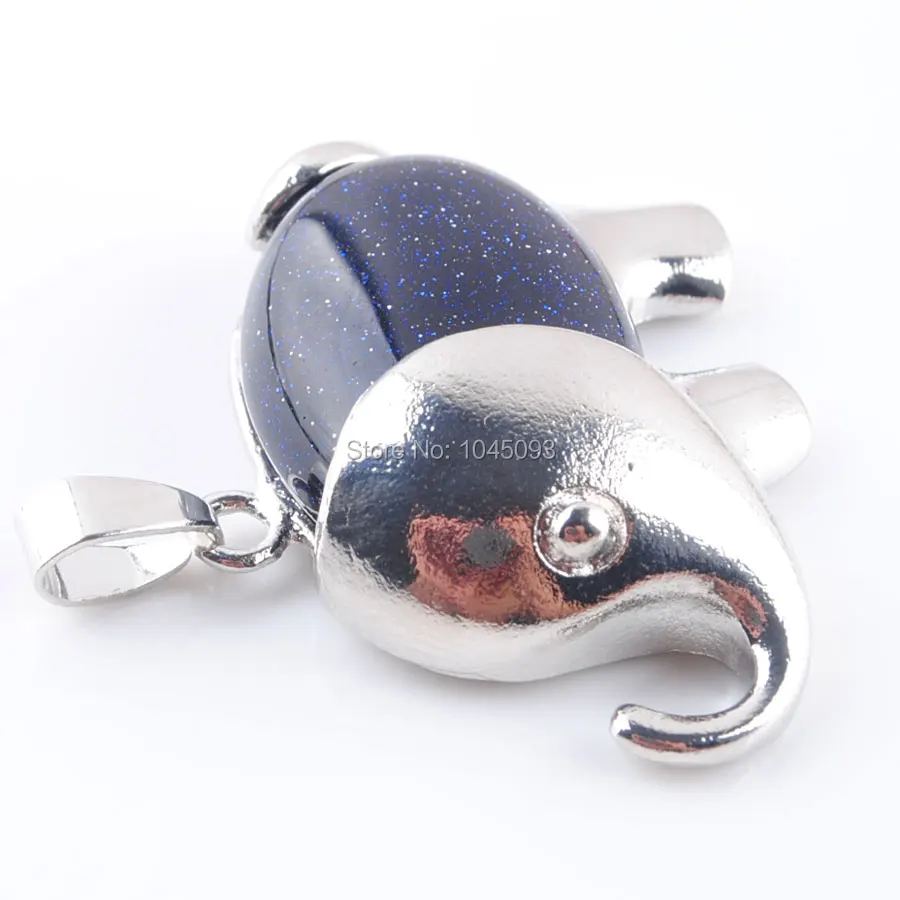 YOWOST Energy Cute Elephant Pendants for Child Jewelry Chakra Natural Gem Stone Tiger Eye Pink Quartz Lapis Lazuli QBN370 |