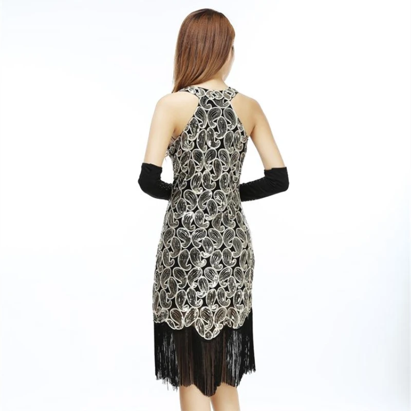 Женское винтажное праздничное платье с круглым вырезом без рукавов|party dresses|flapper