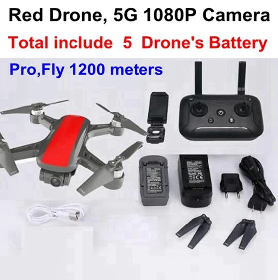 Red Dream Pro 5b C-FLY CFLY Dream gps Радиоуправляемый бесщеточный двигатель 5G вертолет wifi FPV 1080 P HD камера VS syma x8pro x8 р/у вертолет - Цвет: Red Dream Pro 5b