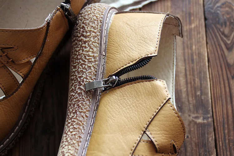 Женские туфли с низким голенищем литературные Ретро на плоской подошве закрытым