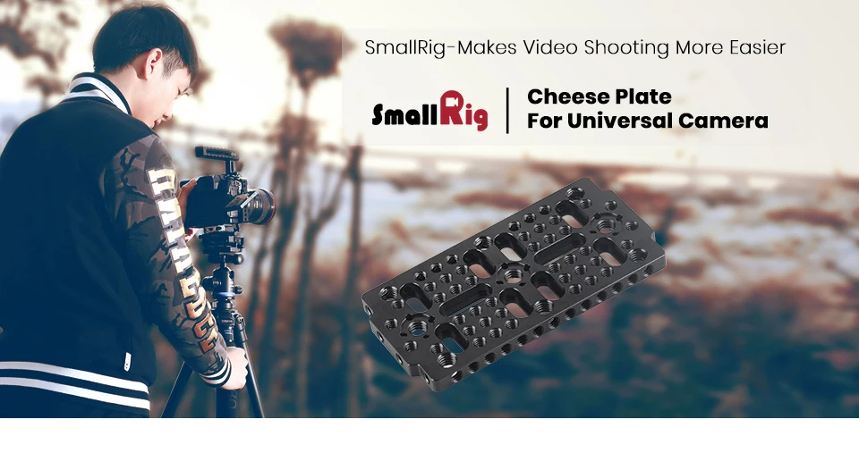 SmallRig многоцелевая коммутационная пластина для рельсового блока/камеры ласточкин хвост Сырная пластина с 1/4 3/8 резьбовыми отверстиями-1681