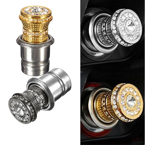 Bling Rhinestone инкрустированная Авто железная Зажигалка для прикуривателя 12V Luxury