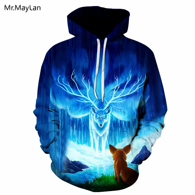 

Cool 3D Print Horned Fox Jacket Men/Women Hipster Hiphop Hoodies Streetwear Hoodies Pullover Hat Sweatshirts Boys Coat Clothes