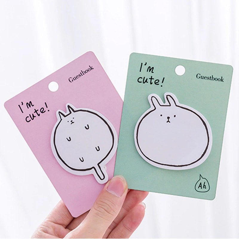 2 шт. милый корейский Кот кролик блокнот Memopad Липкие заметки Kawaii Канцелярские