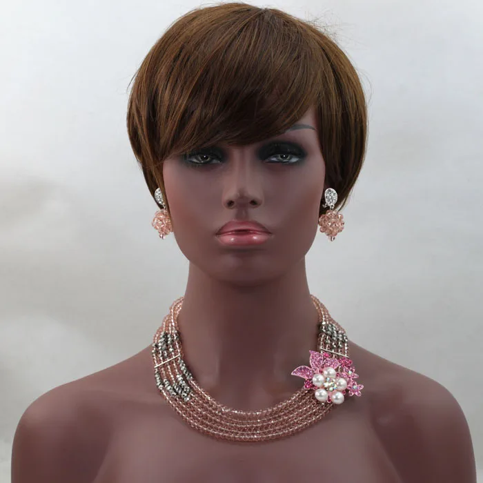 Комплект ювелирных изделий из бисера и кристаллов 5 слоев | Украшения аксессуары