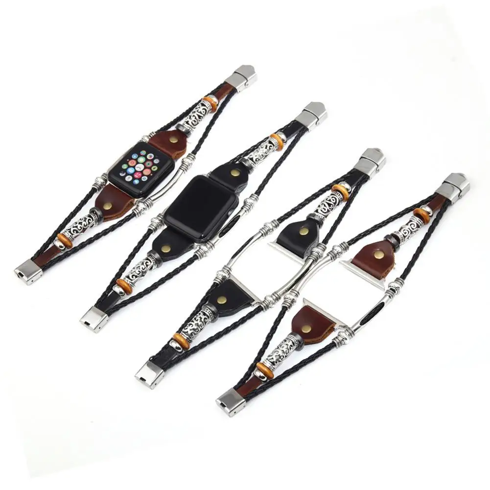 Нержавеющая сталь Пряжка плетеный браслет в стиле ретро на гибких ремешках с