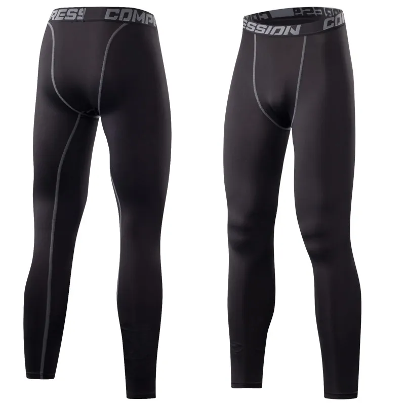 Men's Compression Pants Pure Color Long Leggings MMA Bodybuilding Men High Quick-dry Elasticity Joggers Crossfit Skinny | Мужская