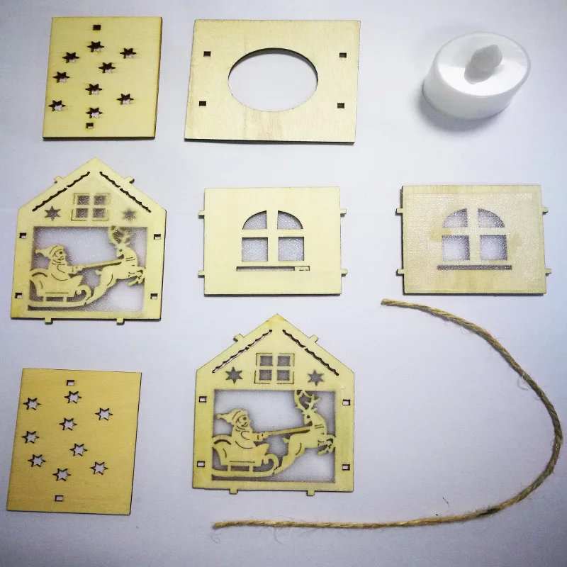 Led рождественский дом сборка ручной работы DIY Развивающие игрушки для рукоделия для детей мигающий деревянный дом детское Рождественское украшение для дома