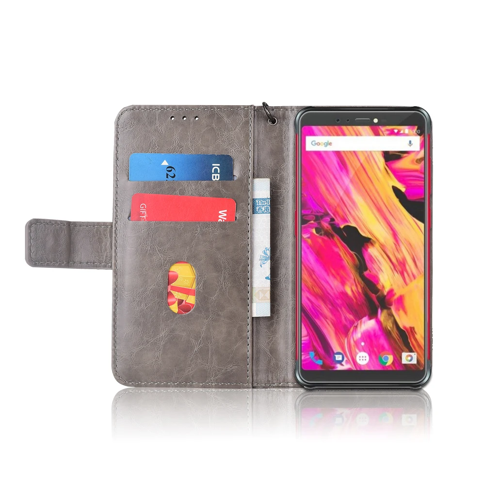 Кожаный чехол-книжка для Vernee V2 Pro Fundas с цветочным принтом специальный чехол-бумажник с подставкой и ремешком