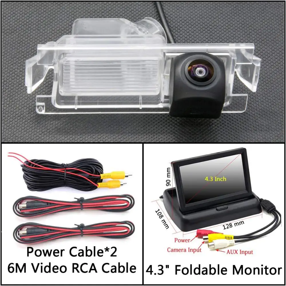 Cam N 4.3 inch Fold 175 градусов HD камера заднего вида для kia ceed 2 JD Hatch 3d 5d K2 Rio Sedan хэтчбек hyundai Accent Solaris Verna Accent - Название цвета: Cam N 4.3 inch Fold