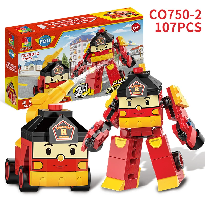 Конструктор Робокар Поли 2 в 1 4 вида совместим с LEGO Duplo|Блочные конструкторы| |