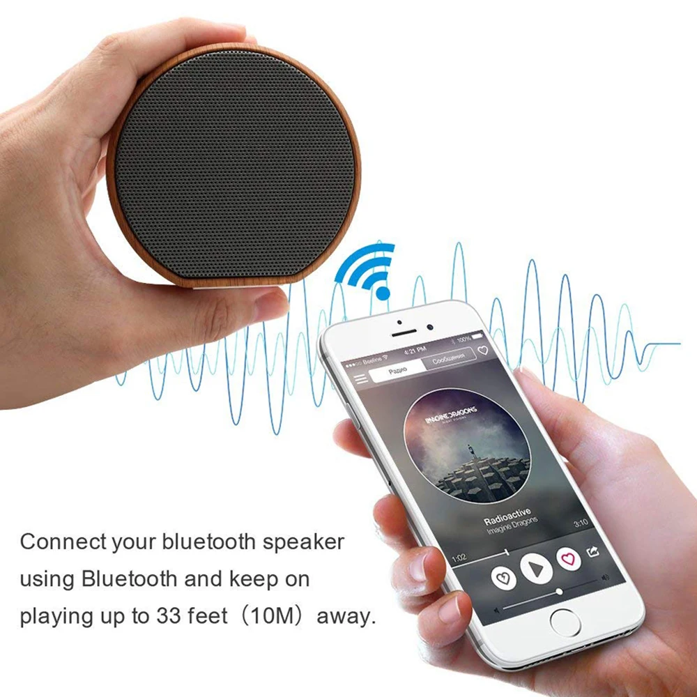 DOOLNNG A60 древесины Беспроводной Bluetooth Динамик Портативный годный для