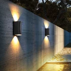 Современный квадратный круглый светодиодный настенный светильник 5 Вт 10 Вт, алюминиевый уличный водонепроницаемый настенный светильник для сада, крыльца, патио, в сторону, передняя дверь, настенный светильник s