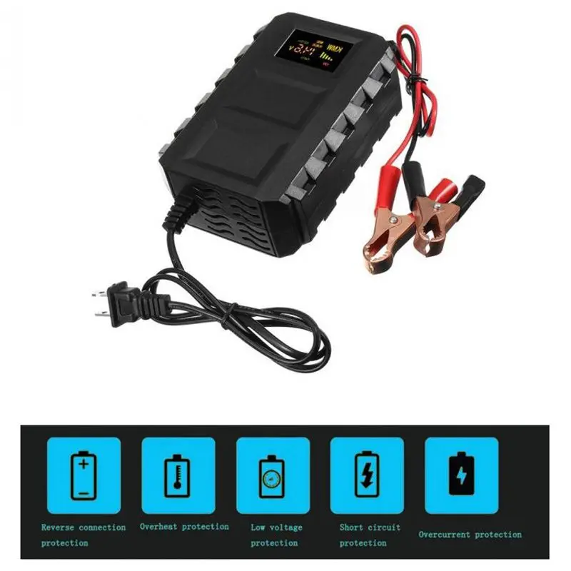 США Plug 12V интеллектуальное зарядное устройство светодиодный цифровой дисплей