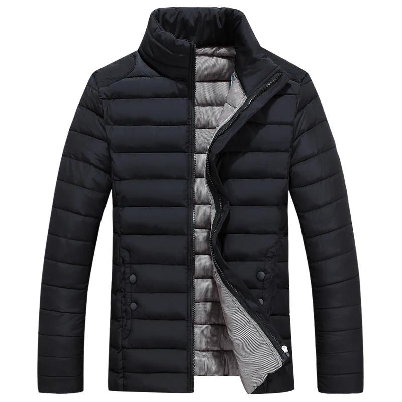 Parka Men Winter Jacket Cotton Padded Warm thicken Short coat Clothing Stand Collar Male Solid 5XL | Мужская одежда