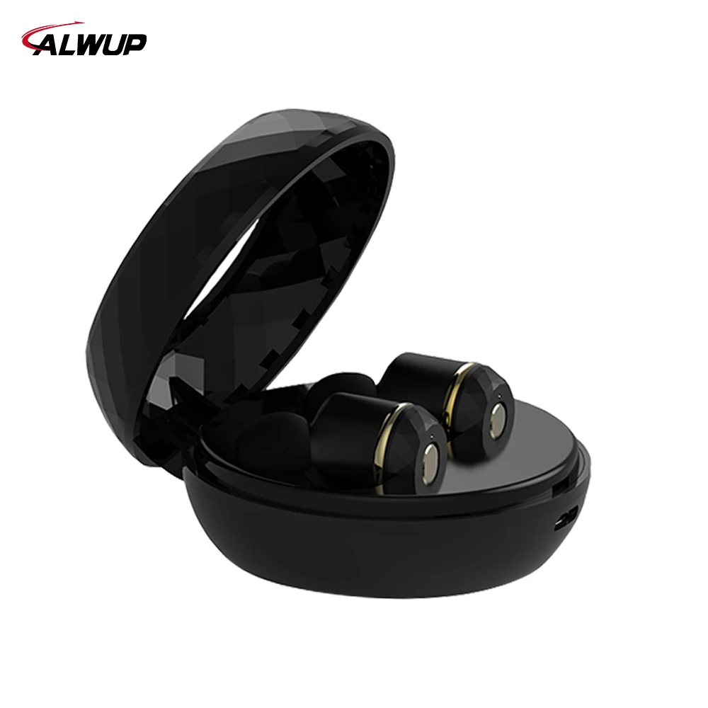 ALWUP наушники беспроводные Bluetooth наушники в ухо стерео гарнитура для телефона спортивные наушники с микрофоном зарядный чехол