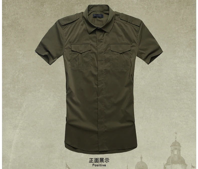 army green Летние хлопковые army green Военная Униформа Мужская значки короткий-футболки с рукавами Мужская Slim fit с коротким Платье с рукавами брендовая s2295 - Цвет: army green