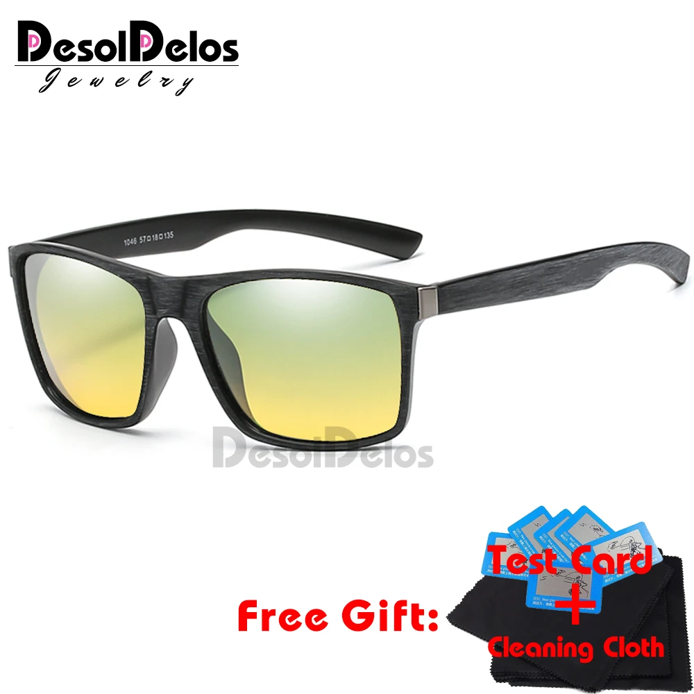 

Mens Day and Night Driving Polarized sunglasses yellow lens Men night vision goggles Unisex Pilot Sun Glasses Goggles Eyewear
