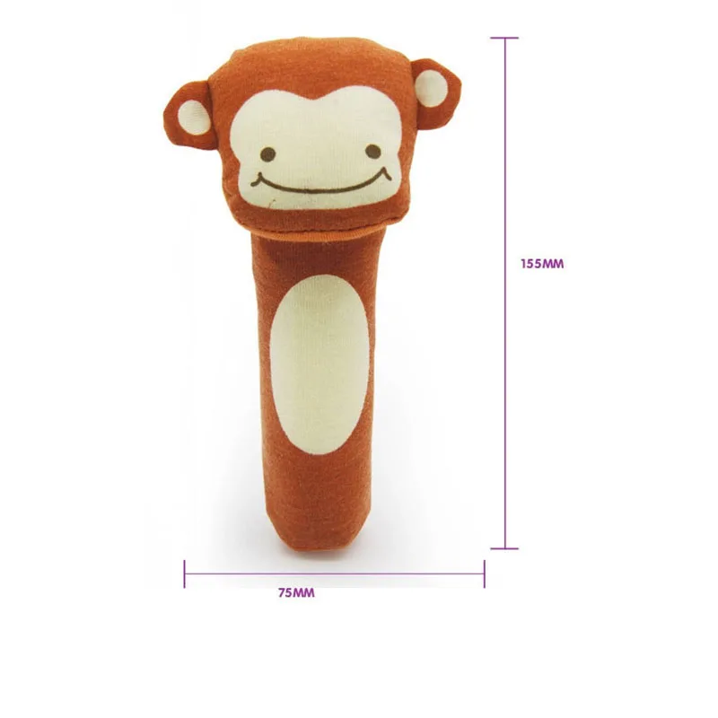 Детские Погремушки Мягкие плюшевые куклы BiBi бар игрушечная рука Жираф Тигр