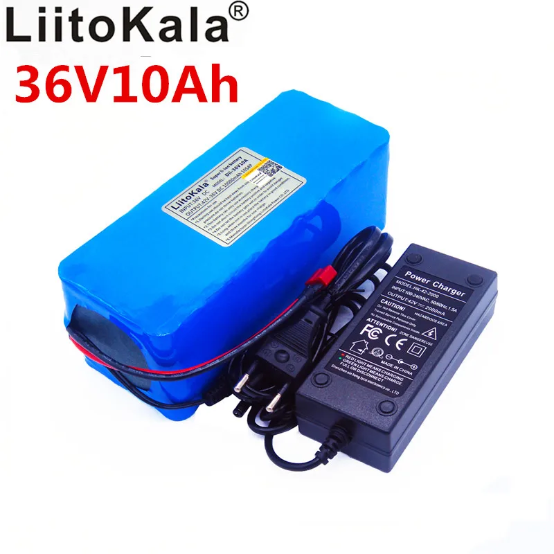 

Литий-ионный аккумулятор LiitoKala, 36 В, 42, 10 Ач, 18650 в, 10000 мАч