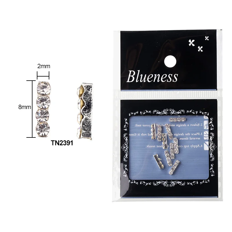 Blueness 10 шт./лот, 3D Стразы для ногтей, изогнутые цветы, дизайн ногтей, украшения, аксессуары для маникюра, УФ-гель, металлические шпильки - Цвет: 2391