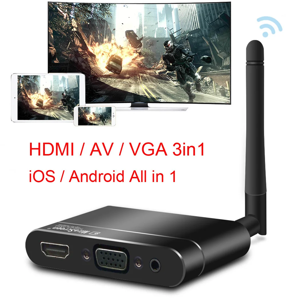 Беспроводной Wifi HD 1080P HDMI VGA AV дисплей адаптер Miracast Airplay DLNA экран зеркальное отображение для IPhone XR IOS Android телефон к телевизору