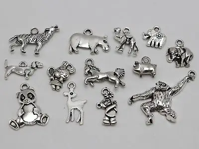 

40 Tibet Silver Colour Assorted Animal Charm Pendants Craft Jewelry Finding DIY