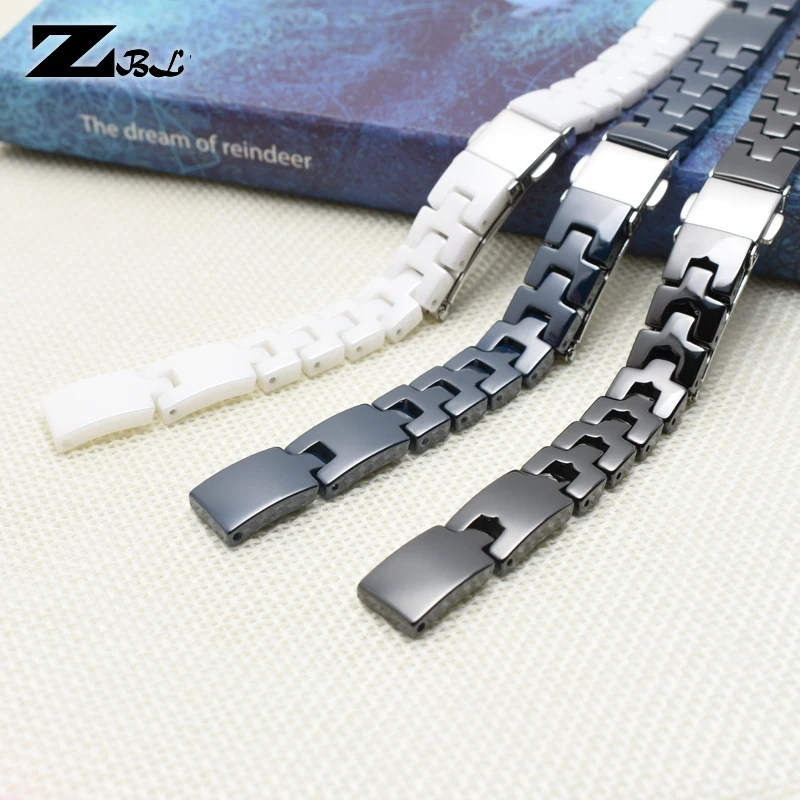Ремешок керамический для женских наручных часов маленький браслет с пряжкой из