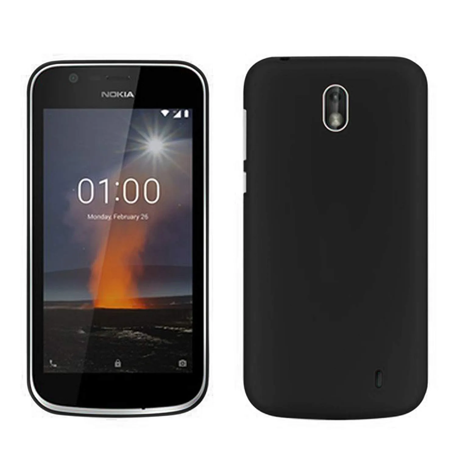 Силиконовый чехол подставка для Nokia 1 черный|Бамперы| |