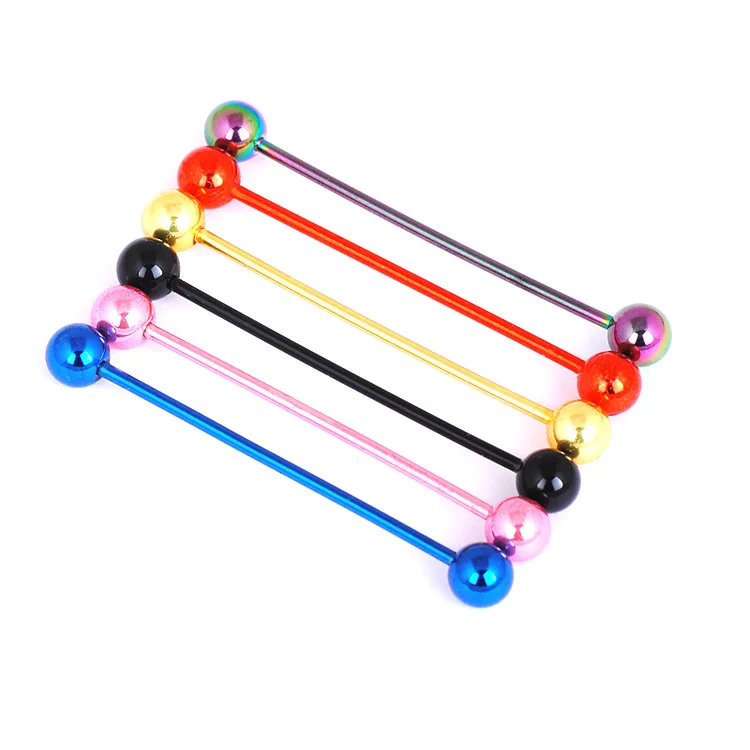 

New Arrival Stainless Steel Body Piercing Jewelry Unisex Ear Piercing Earring Punk Industrial Barbell Earring For Women