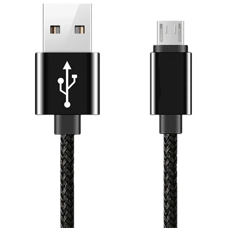 Black Металлический Плетеный Micro USB кабель синхронизации данных и зарядки для Redmi 5 Plus 6A 6 Pro Note 2 3 4 4X 5A быстрое зарядное устройство для телефона Android USB кабель - Цвет: Black
