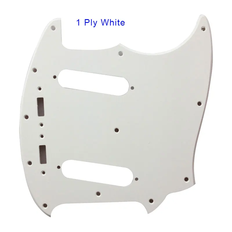 1 ply white Pleroo Гитары части Палочки гвардии, украшенное мозаикой из драгоценных камней, 12 Шурупы Для fender Американский Мустанг Гитары Палочки гвардии лучшее качество Гитары ra защитная пластина - Цвет: 1 ply white