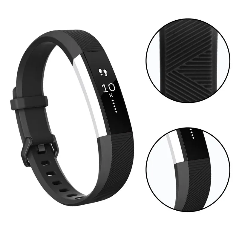 Силиконовый сменный ремешок для наручных часов мягкий с застежкой Fitbit Alta HR