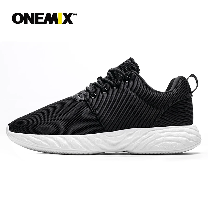 white ONEMIX популярный стиль мужские кроссовки на шнуровке спортивная обувь уличные Walkng беговые кроссовки удобные Быстрая - Цвет: white