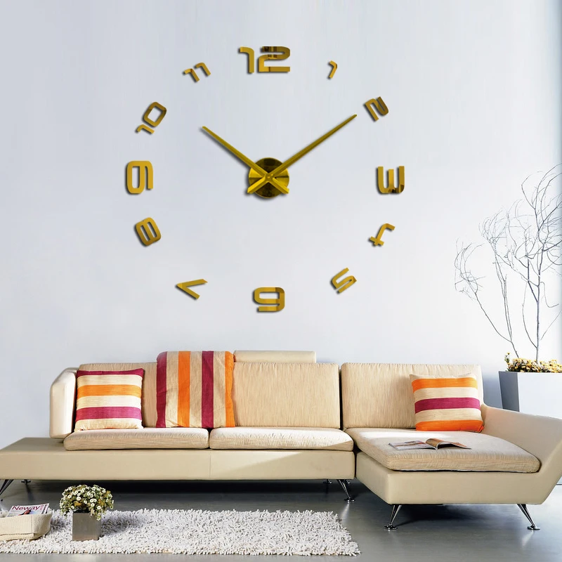 HOT 3d diy Acrylic miroir wall stickers clock watch clocks Quartz Modern reloj de pared home decoration new | Дом и сад