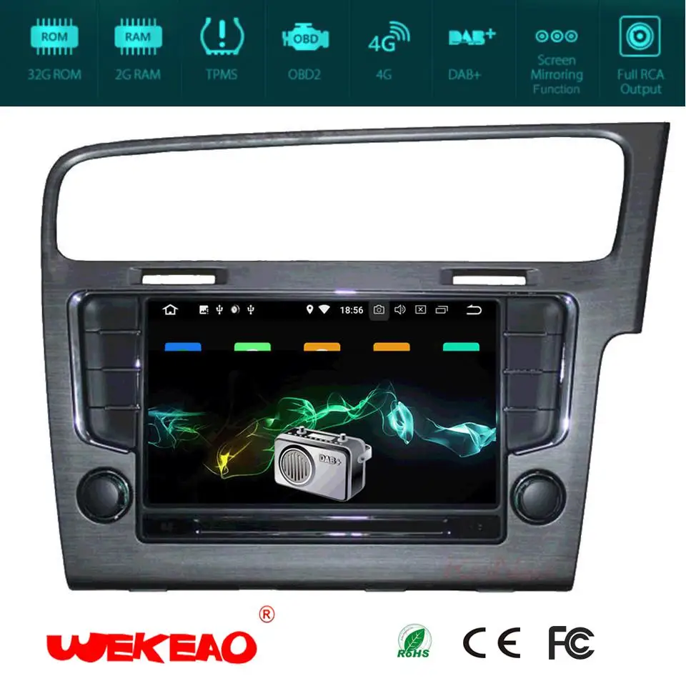 Wekeao кратким 8 &quotАвто gps навигации плеер для Volkswagen Golf 7 Поддержка Радио стерео