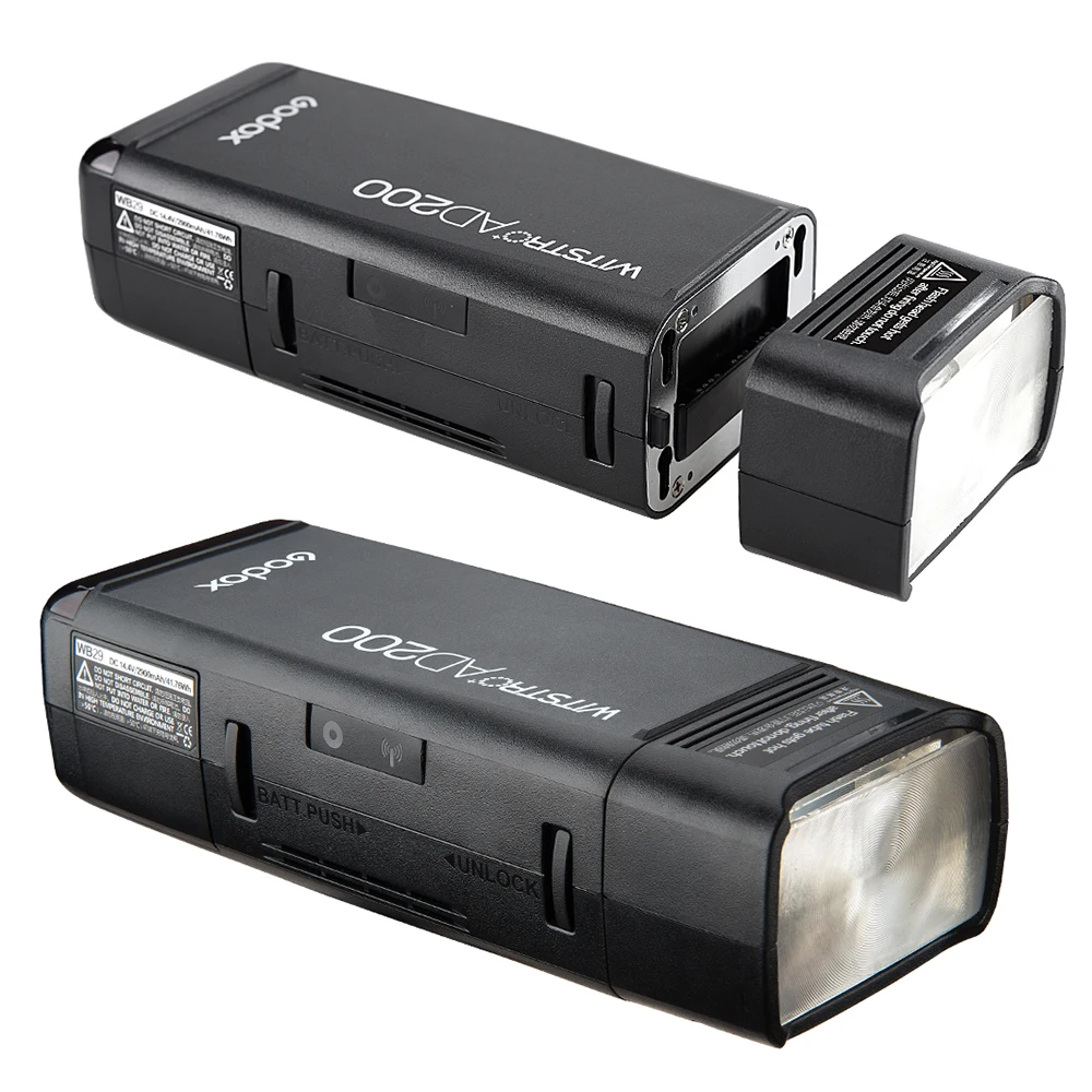 Godox карман Открытый вспышка 2 шт. AD200 2.4 г Беспроводной 200ws TTL HSS 1/8000 s синхронизации +