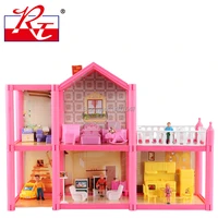 new large size diy dollhouse assemble villa plastic miniatura doll house furniture 3d miniature dollhouse toys gits for girls