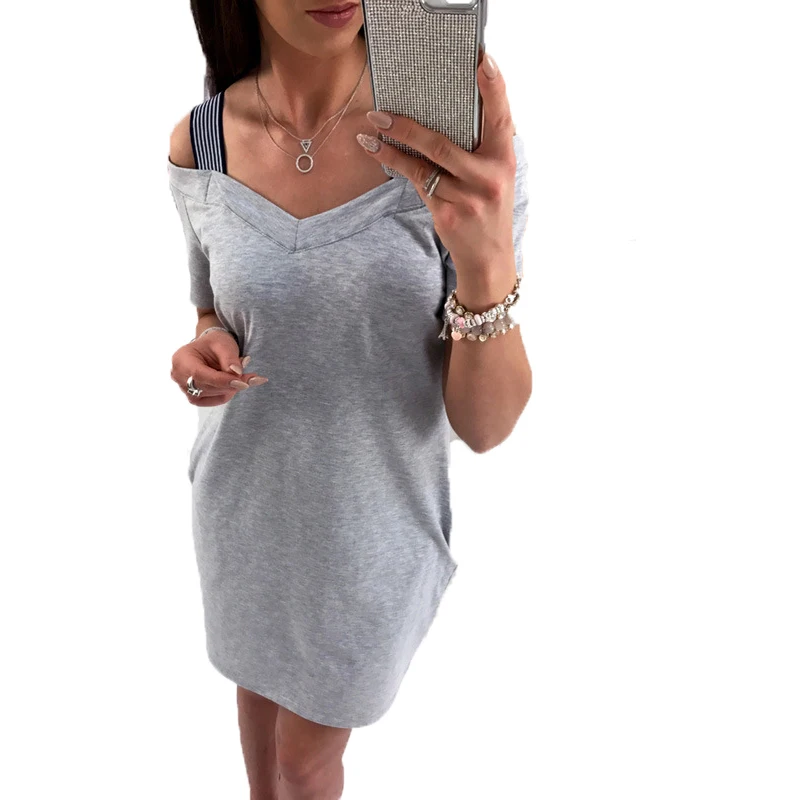 2018 Fashion Hollow Out Bandage Striped Print Dress Women Off Shoulder Long Sleeve Loose Sexy Back Mini Vestidos Bodycon Женская