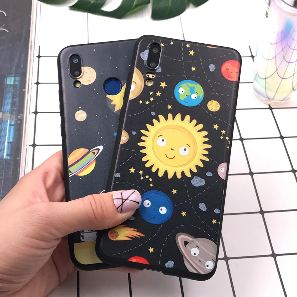 Мягкий чехол из ТПУ для Huawei P20 Lite милый с изображением Вселенной P30 2019 Новое