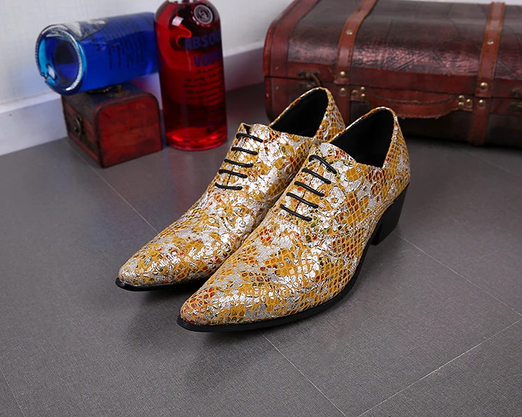 Британская обувь с острым носком мужские кожаные желтые Свадебные модельные