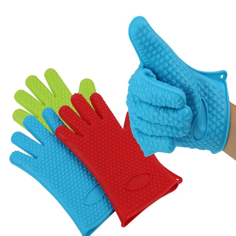 Slip-resistant Microwave Oven Gloves Gloves Thickened Silicone Silicone Baking Tools Microwave Oven Heat Insulation Gloves